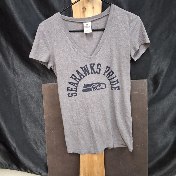 Victoria's Secret Tops - Pink by Victoria Secret  Seahawks Pride  V-Neck T-Shirt size women's small